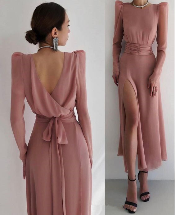 Fashion Prom Dresses Pink Sexy Evening Dress