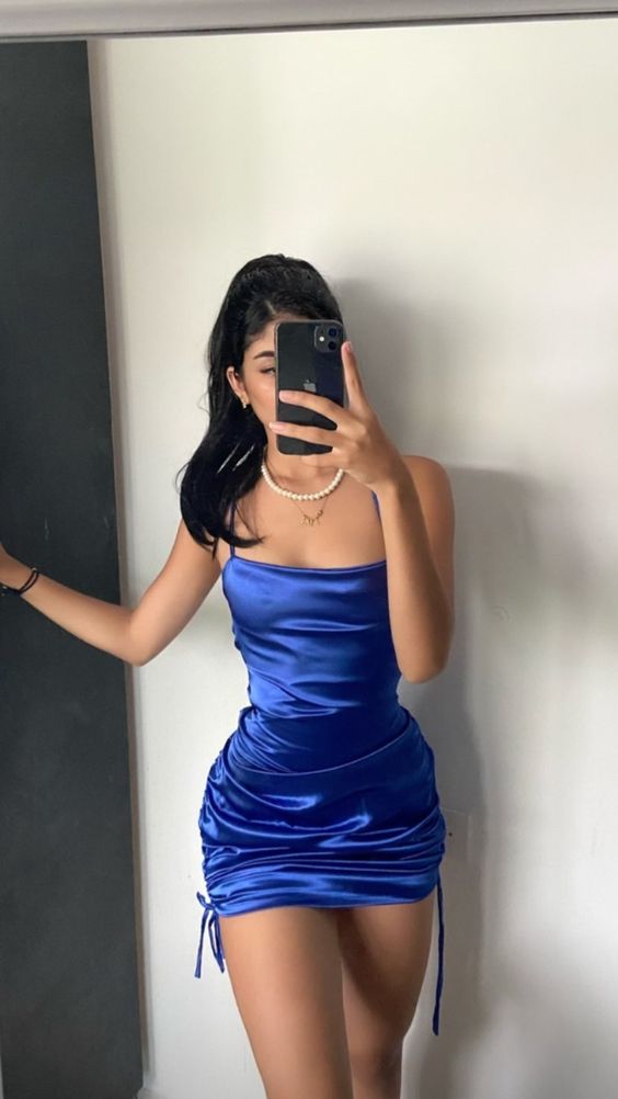 Blue Short Party Dress,Cocktail Dresses