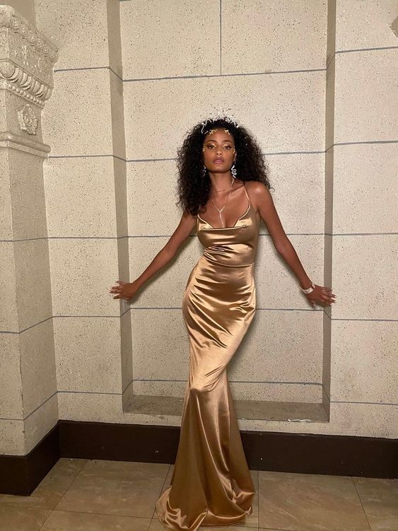 Simple party dress, birthday dress,champagne prom dress - FashionDia
