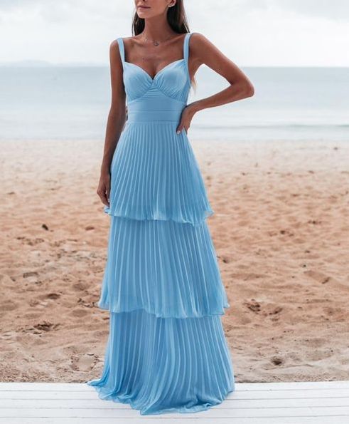 Charming Blue Prom Dress Long Evening Dress - FashionDia