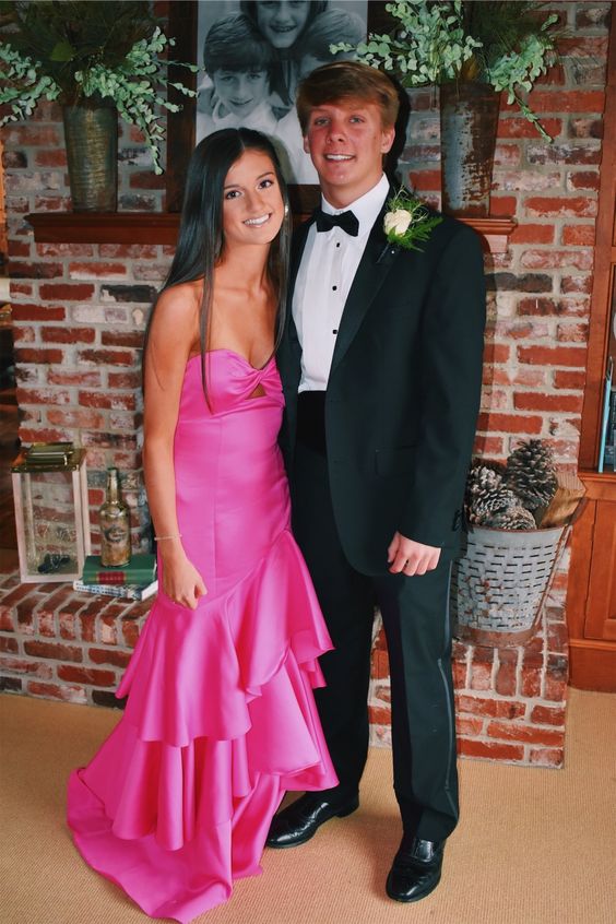 Chic Sheath Sweetheart Pink Prom Dresses - View 2 | FashionDia