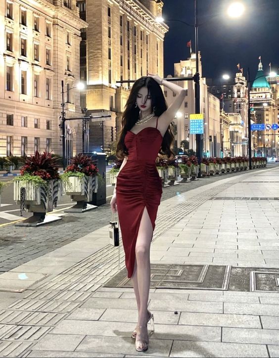 Burgundy Prom Evening Party Dresses