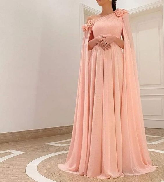 2023 A Line Pink Long Prom Dresses