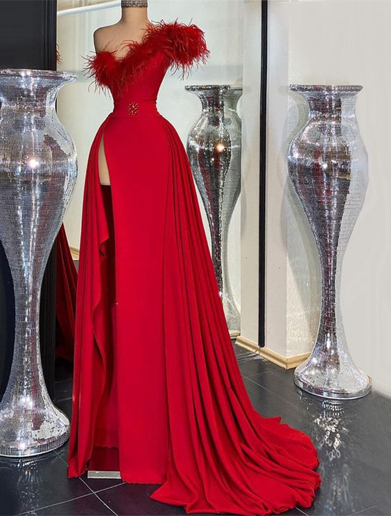 Red Prom Dresses, Lace Prom Dresses, Custom Make Evening Gowns