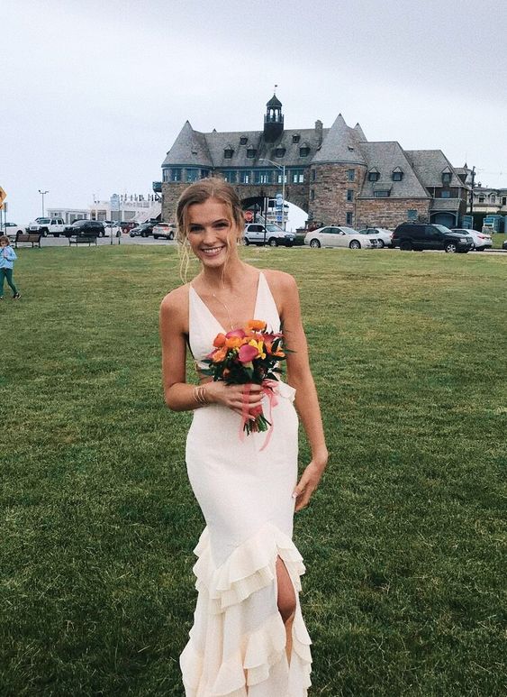 Charming Prom Dress Ivory Evening Dress