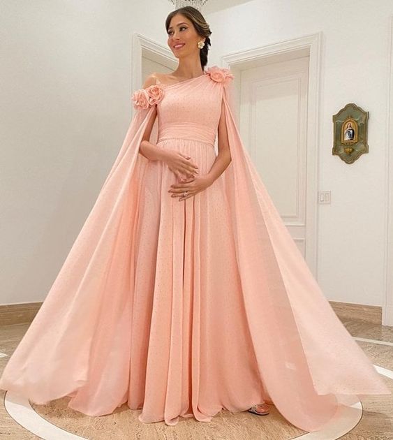 2023 A Line Pink Long Prom Dresses