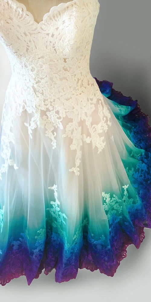 Colorful Ombr� Wedding Dress Ball Gown - VelvetHem