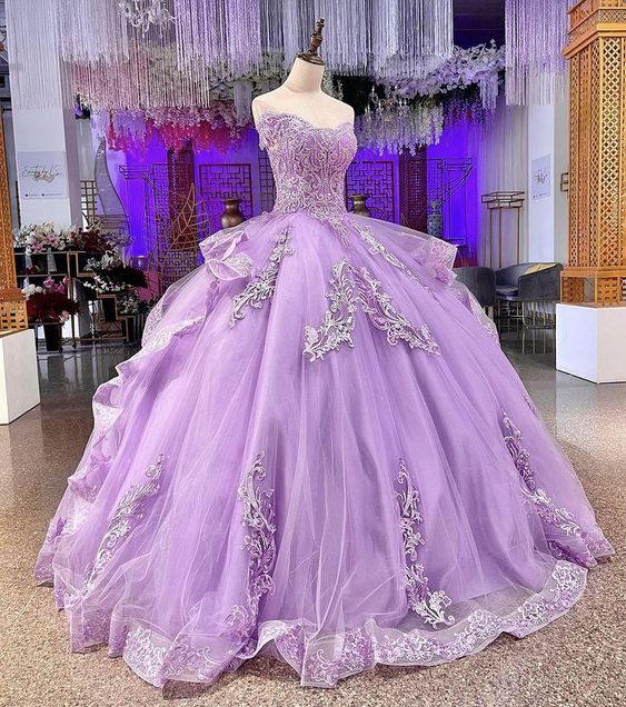 Purple Ball Gown Prom Dresses Long Sexy Prom Dress