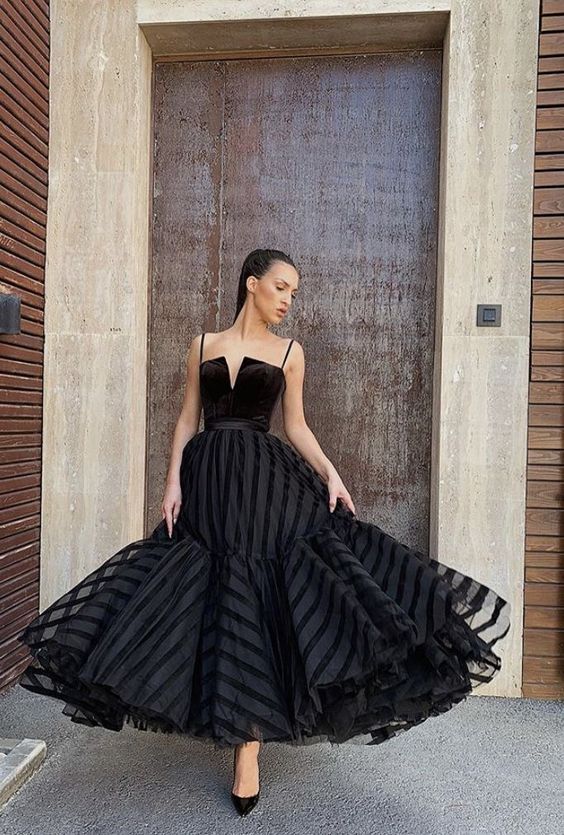 black evening dress Sexy Prom Dress