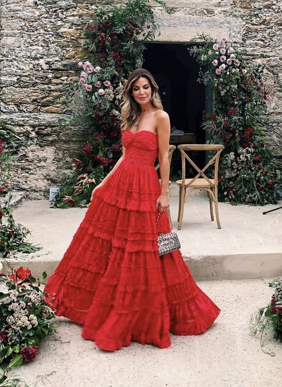 Fashion Red Prom Dresses Long Sexy Prom Dress