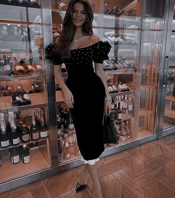 Fashion Prom Dresses Black Sexy Evening Dress