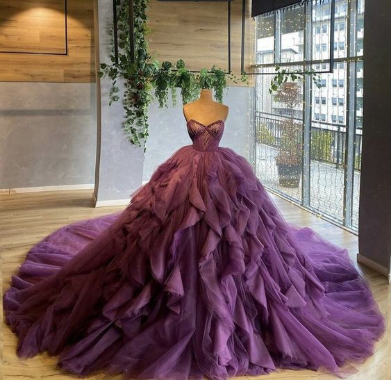 Purple quinceañera dress Ball Gown Prom Dresses Evening Gown