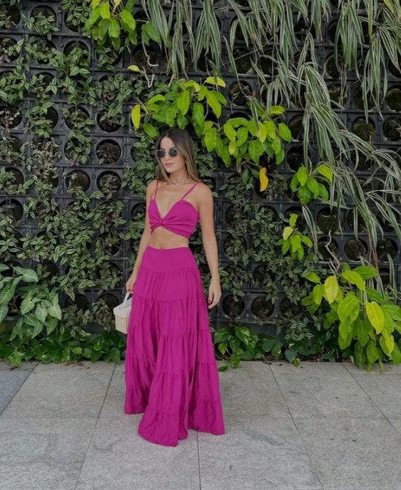 Elegant Two Piece Prom Dress Long Evening Dress