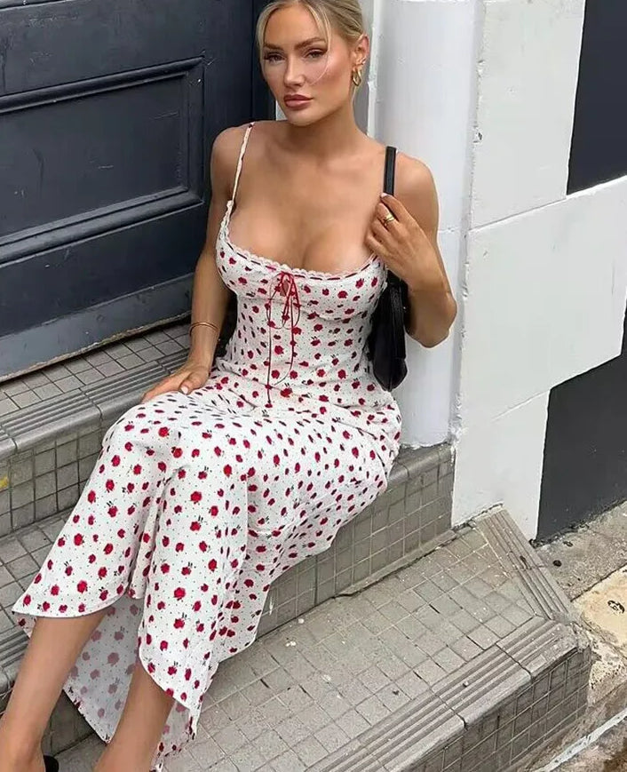 Strapless Backless Maxi Floral Dress - View 2 | VelvetHem