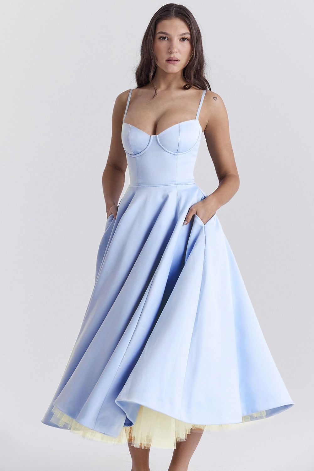 Double-Layer Sheer Party Dress - View 6 | VelvetHem