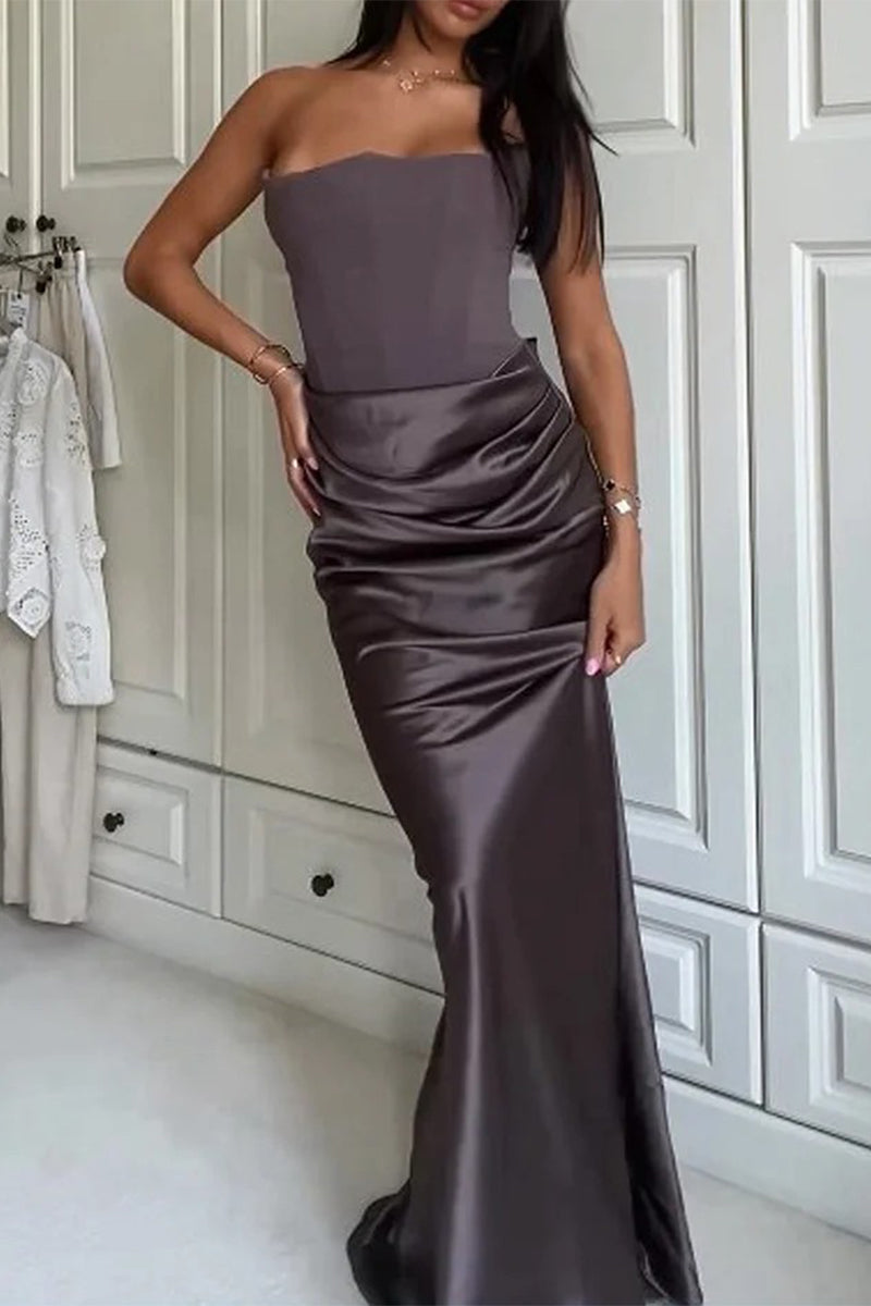 Sexy Prom Ruched Strapless Evening Dresses - VelvetHem
