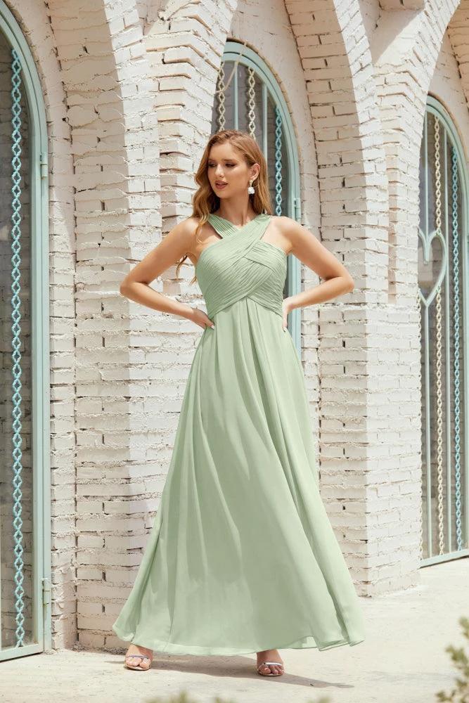 Halter Bridesmaid Dresses Formal Cocktail Prom Gown 28015 by numbersea