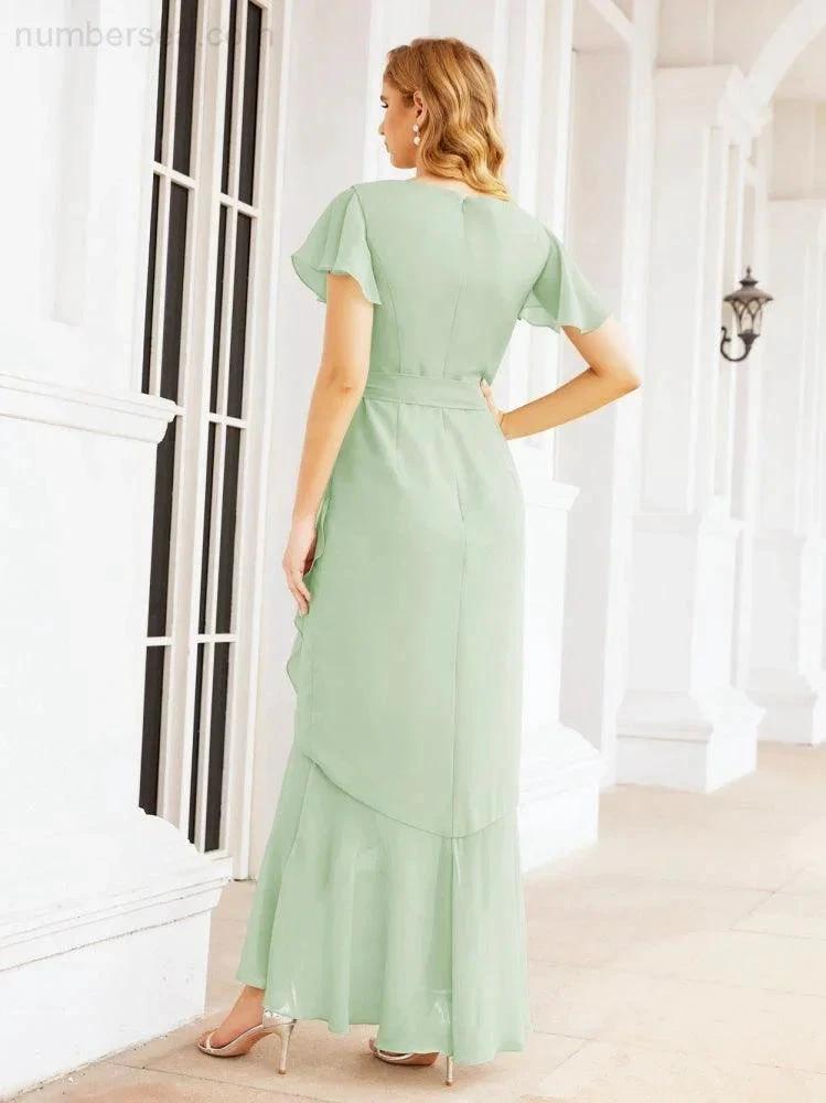 ZapDress Ruffled Bridesmaid Dresses Mermaid Formal Violin Evening Party Prom Gowns 28042 (ZD16997)