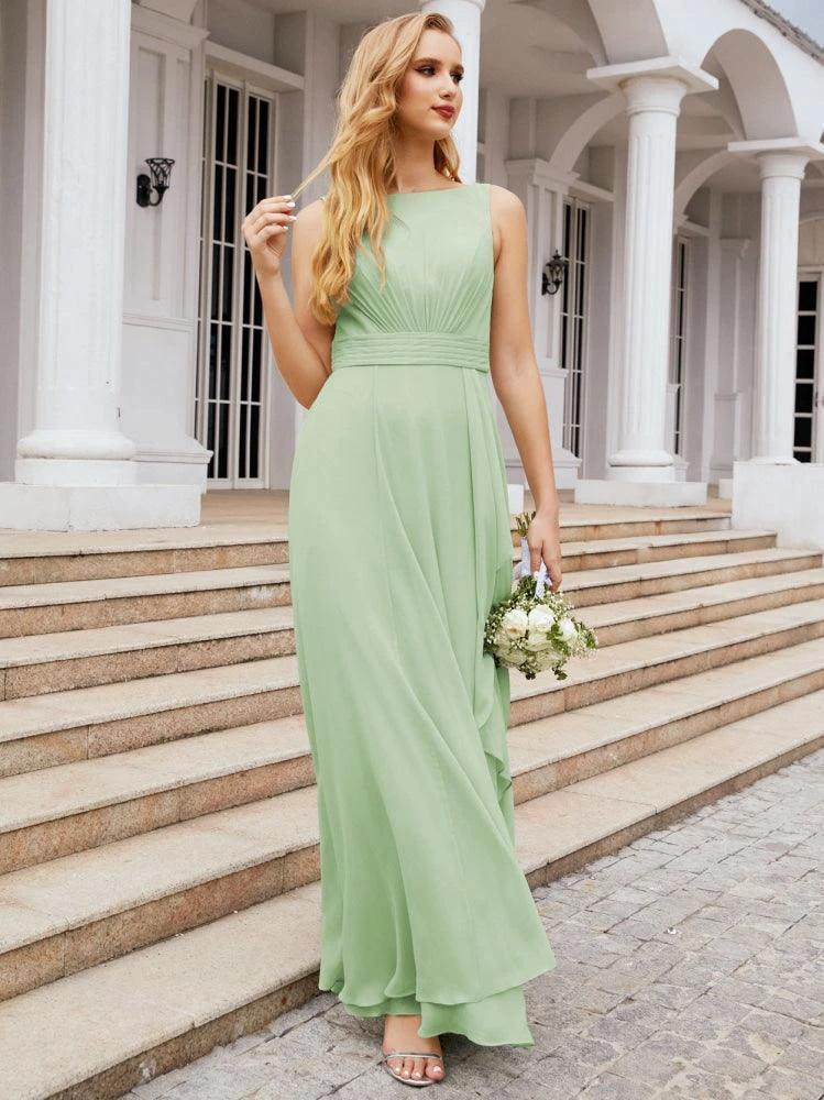 Numbersea Bridesmaid Dresses for Wedding Ruffles Long Formal Prom Gowns 28039 by numbersea