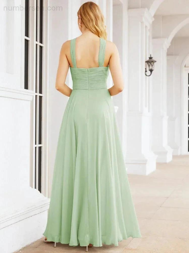 ZapDress Crisscross Halter Bridesmaid Dresses for Party Wedding Evening Prom Maxi Ball Gowns 28053 (ZD17037)