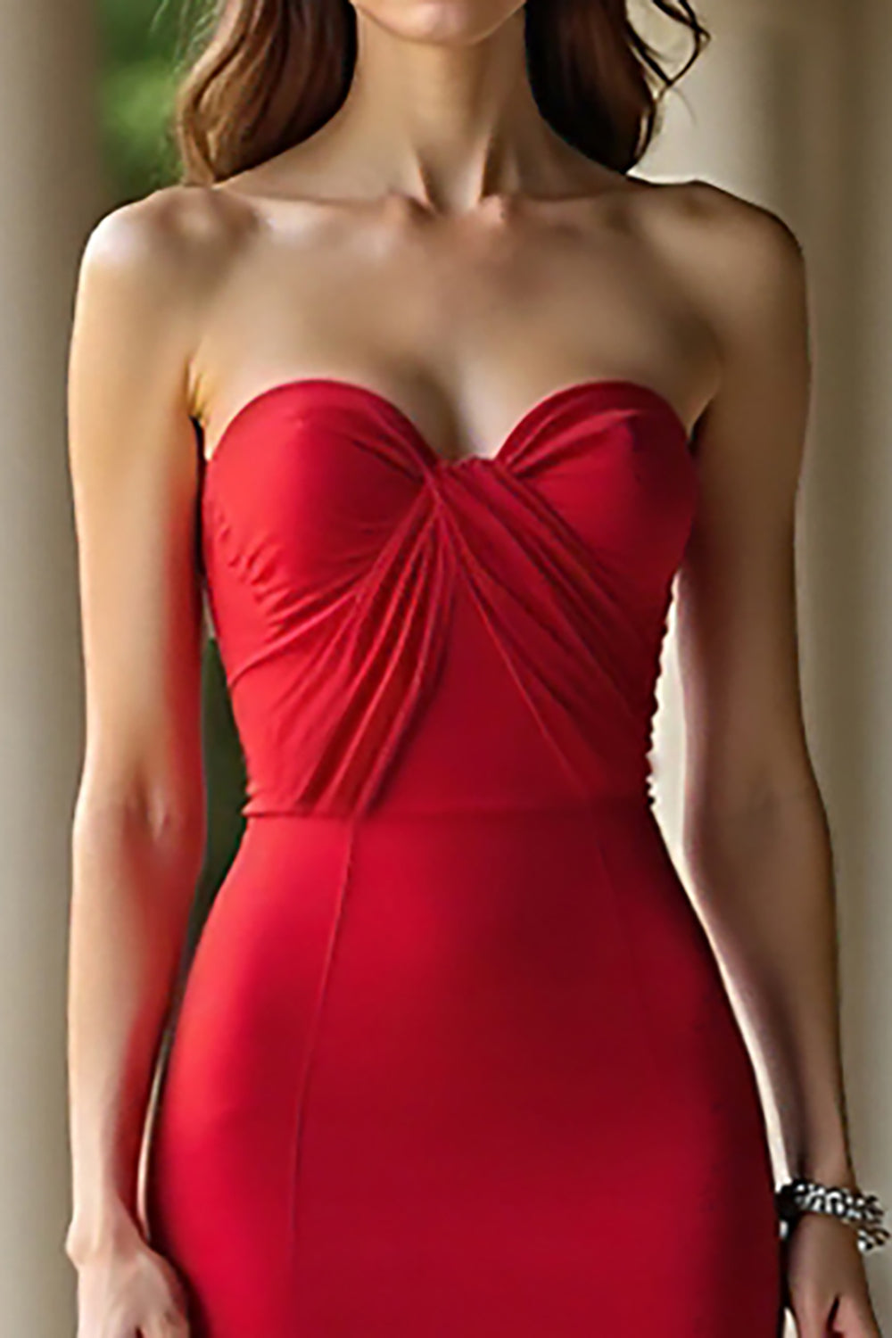 Red Sweetheart Mermaid Long Prom Dress