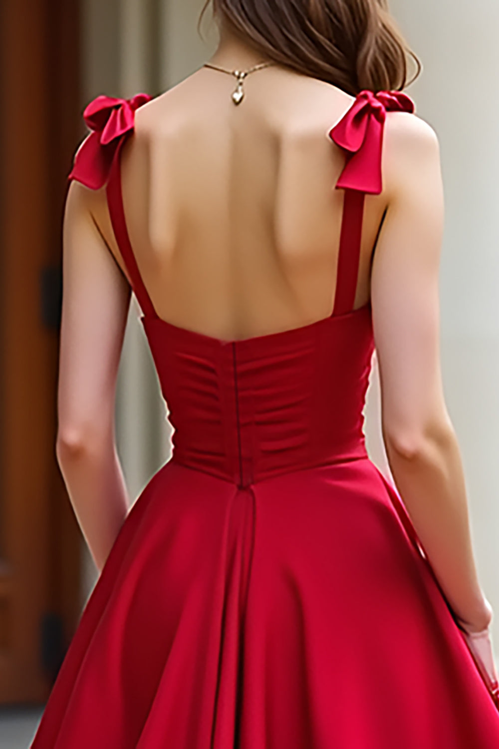 Ball Gown Red Satin Sweetheart Long Prom Dress