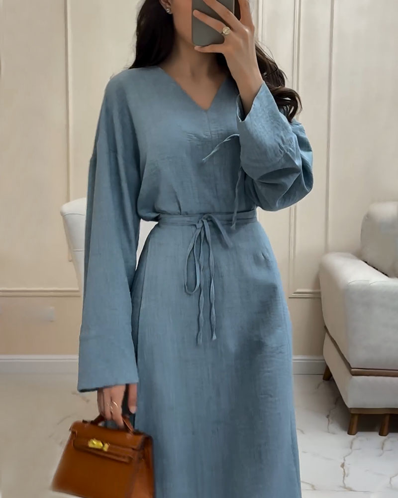 Olga Premium Maxi Dress with Belt Designer Edit