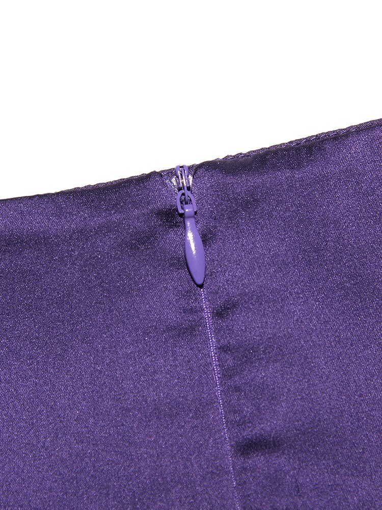 Dark Purple Floor-Length Prom Dress Simple Straps Evening Dress - View 6 | FashionDia