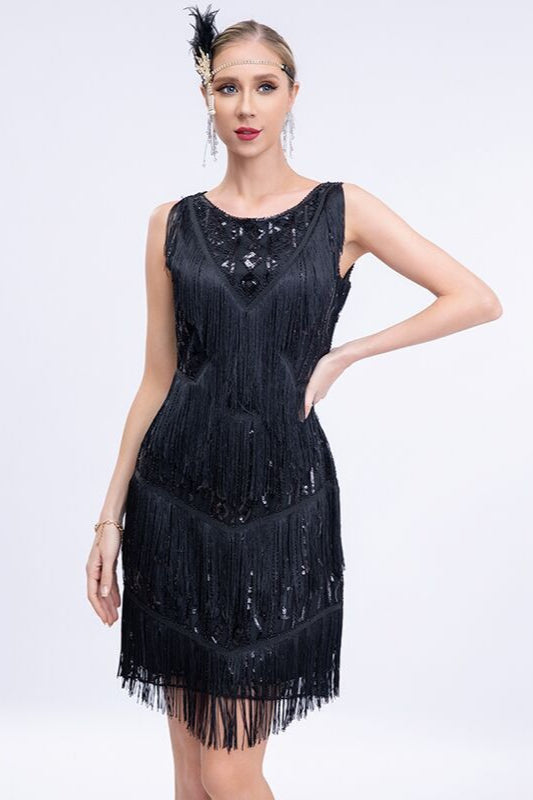 Vintage Sequin Fringe Party Dress - VelvetHem