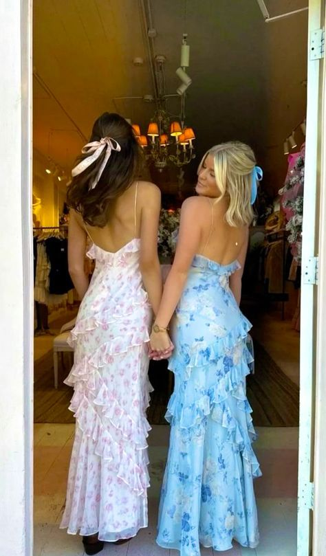 Charming Spaghetti Straps Chiffon Print Prom Dress Ruffles Mermaid Party Evening Gown - View 2 | FashionDia