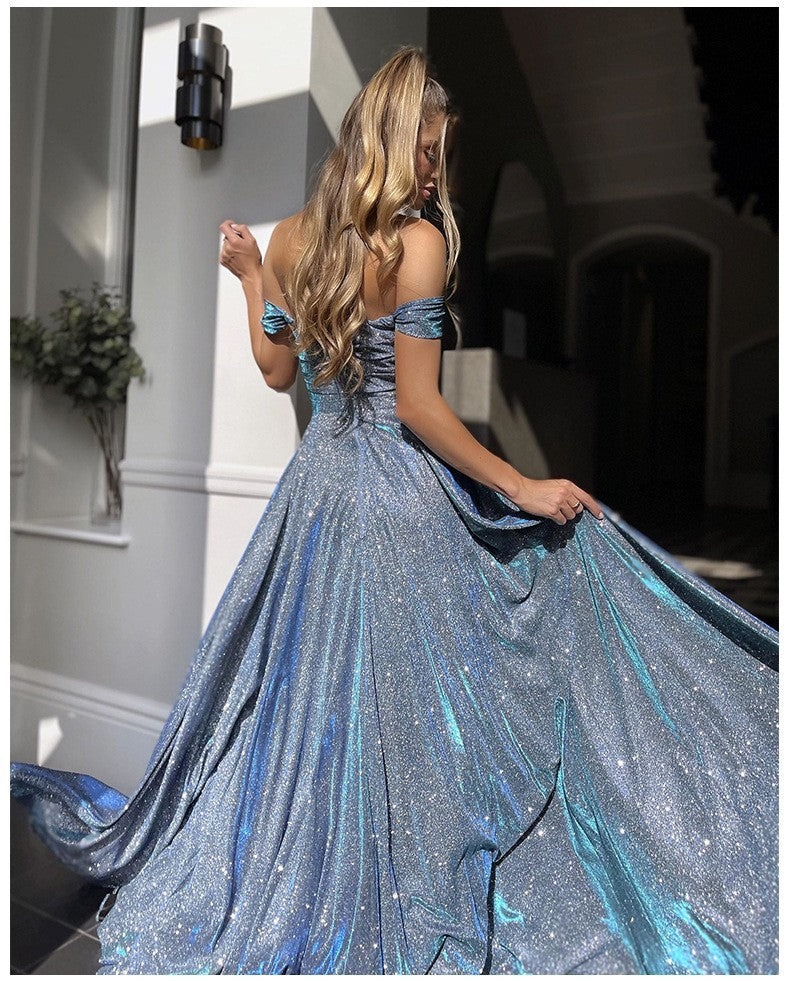 Daniela Premium Sequins Large Skirt Tube Top Fashionable with Side Slit Dress Elevated Occasion Wear