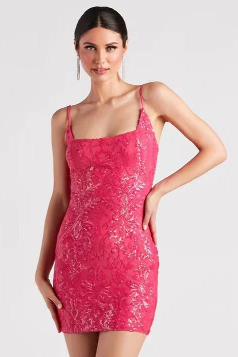 Sequin Cami Bodycon Slim Mini Sequin Dress - View 7 | VelvetHem