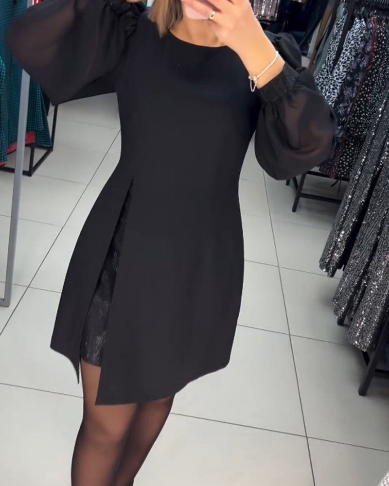 Catalina Chic Dress Stylish Lantern Sleeves Silhouette Collection