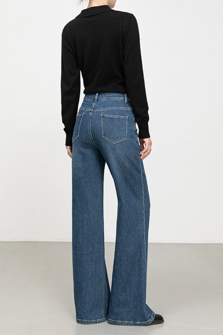 High Waist Casual Versatile Straight Denim Jeans