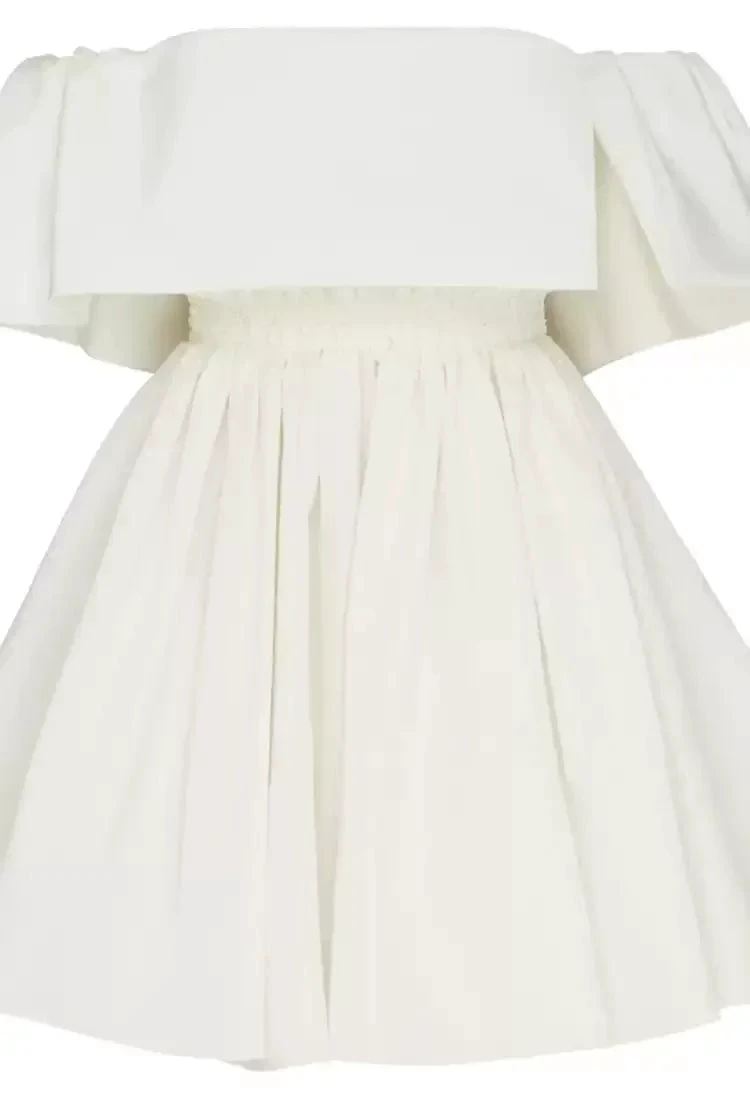 White Off the Shoulder Mini Homecoming Dresses A-line Dresses (ZD12207)