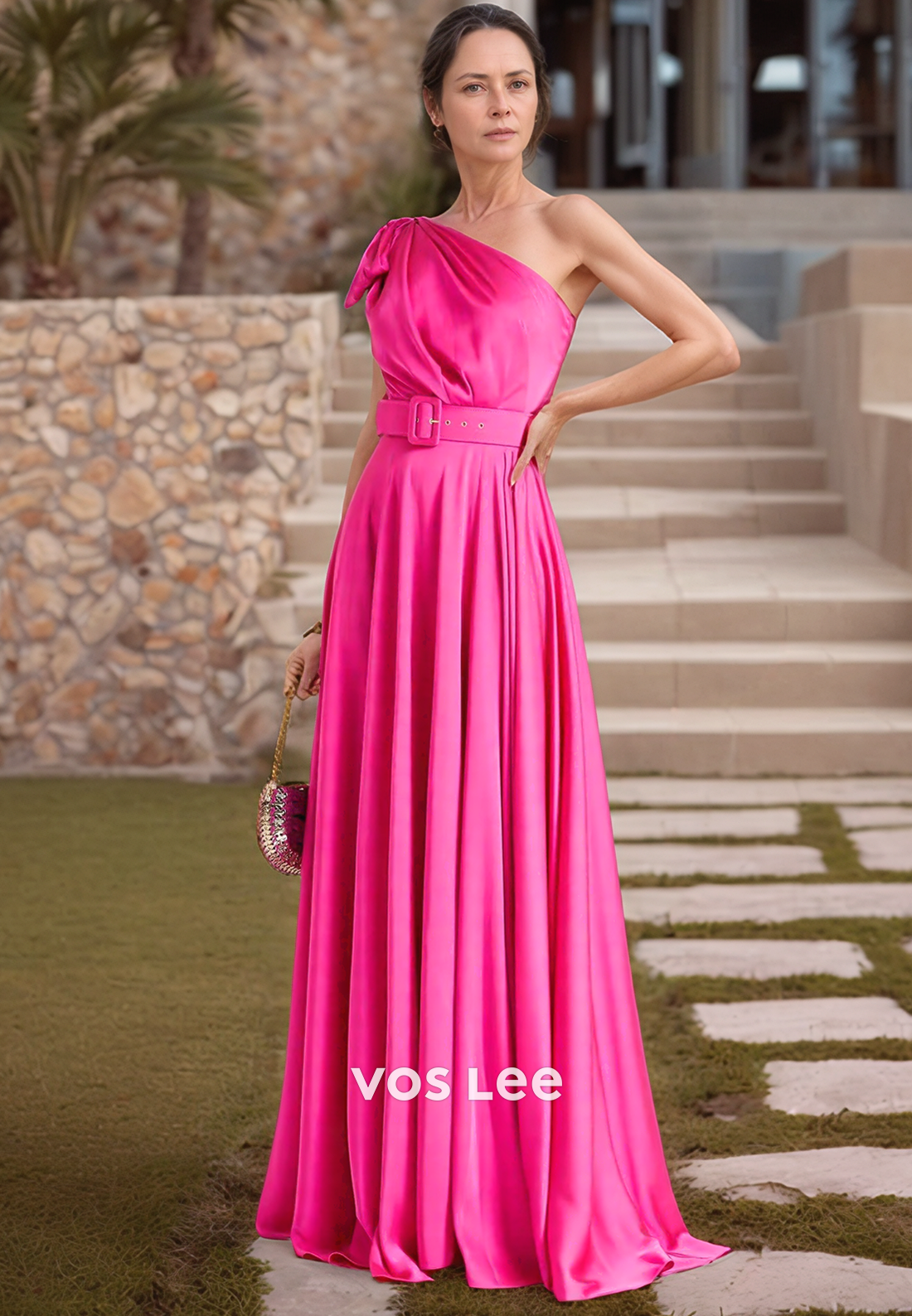 Gorgeous & Charming A-Line One Shoulder Bows Formal Mother of Bride Dresses