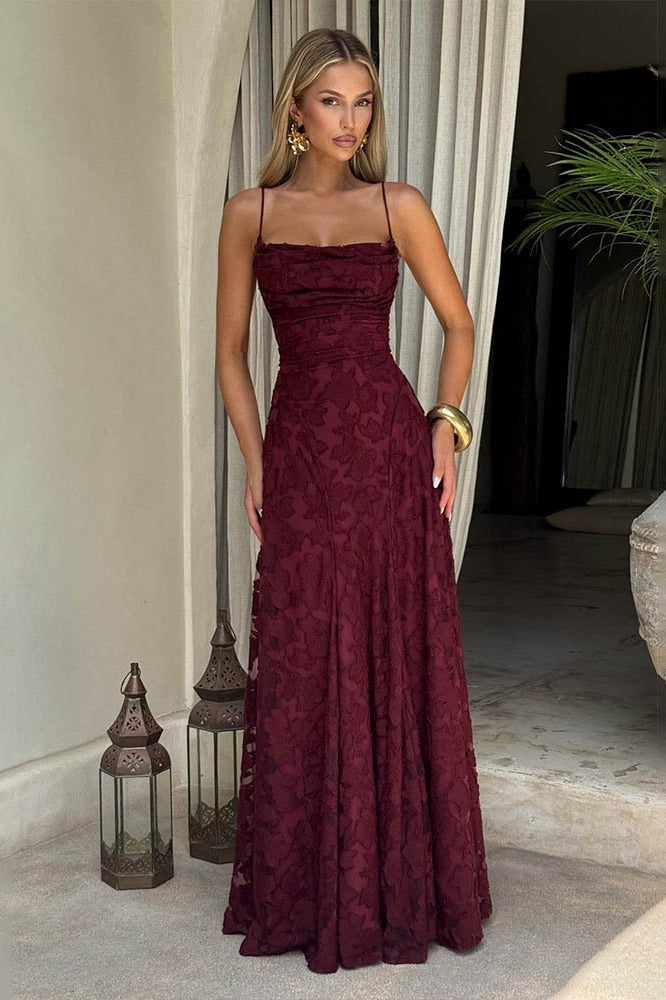 Backless Chiffon Maxi Dress