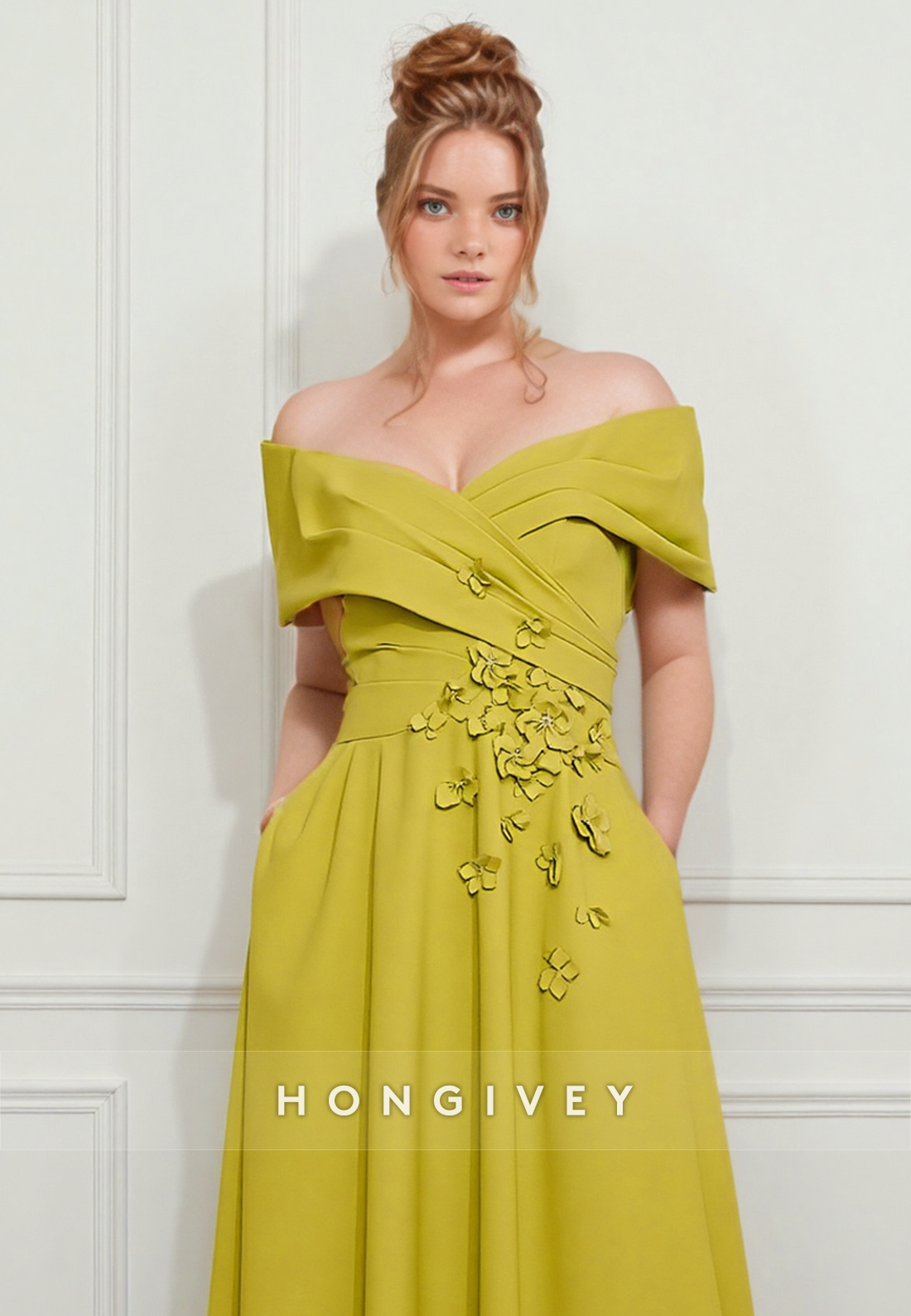 Butterfly Sheath Off the Shoulder Tea-Length Cocktail Dress Shawl Pleated Mother of the Bride Dress