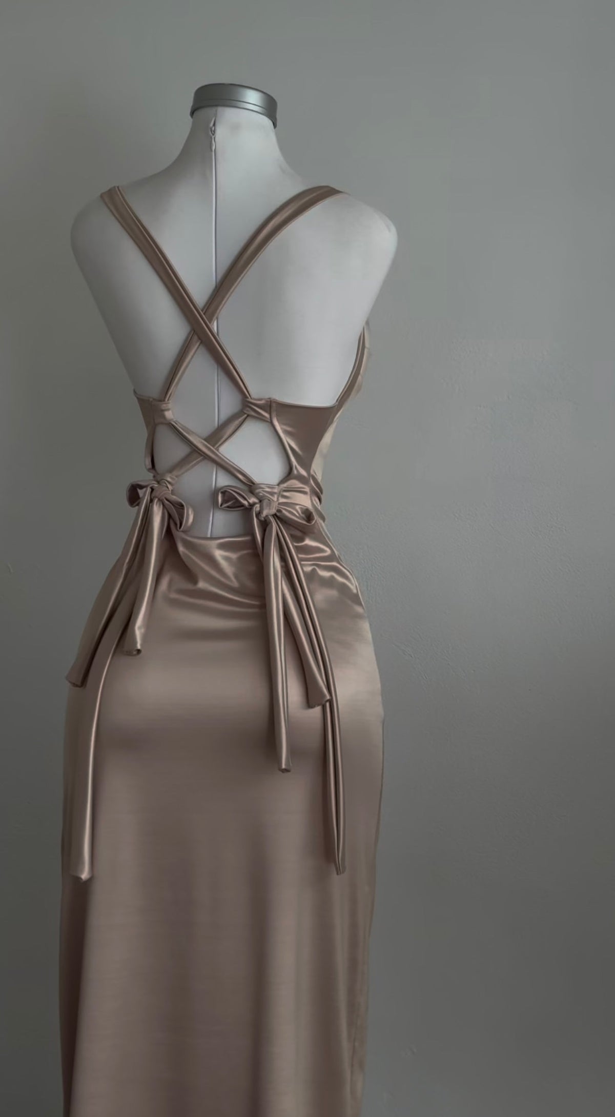 Satin Long Prom Dress Sexy Evening Dress With Slit J8596