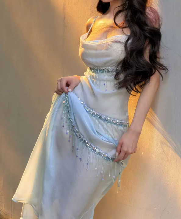 Elegant Prom Dress Spaghetti Straps Beading Gala Dress Evening Dress - FashionDia