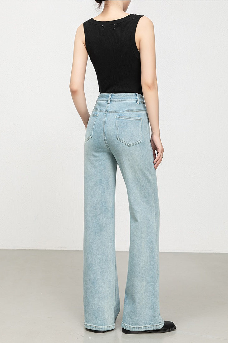 High Waist Casual Versatile Straight Denim Jeans
