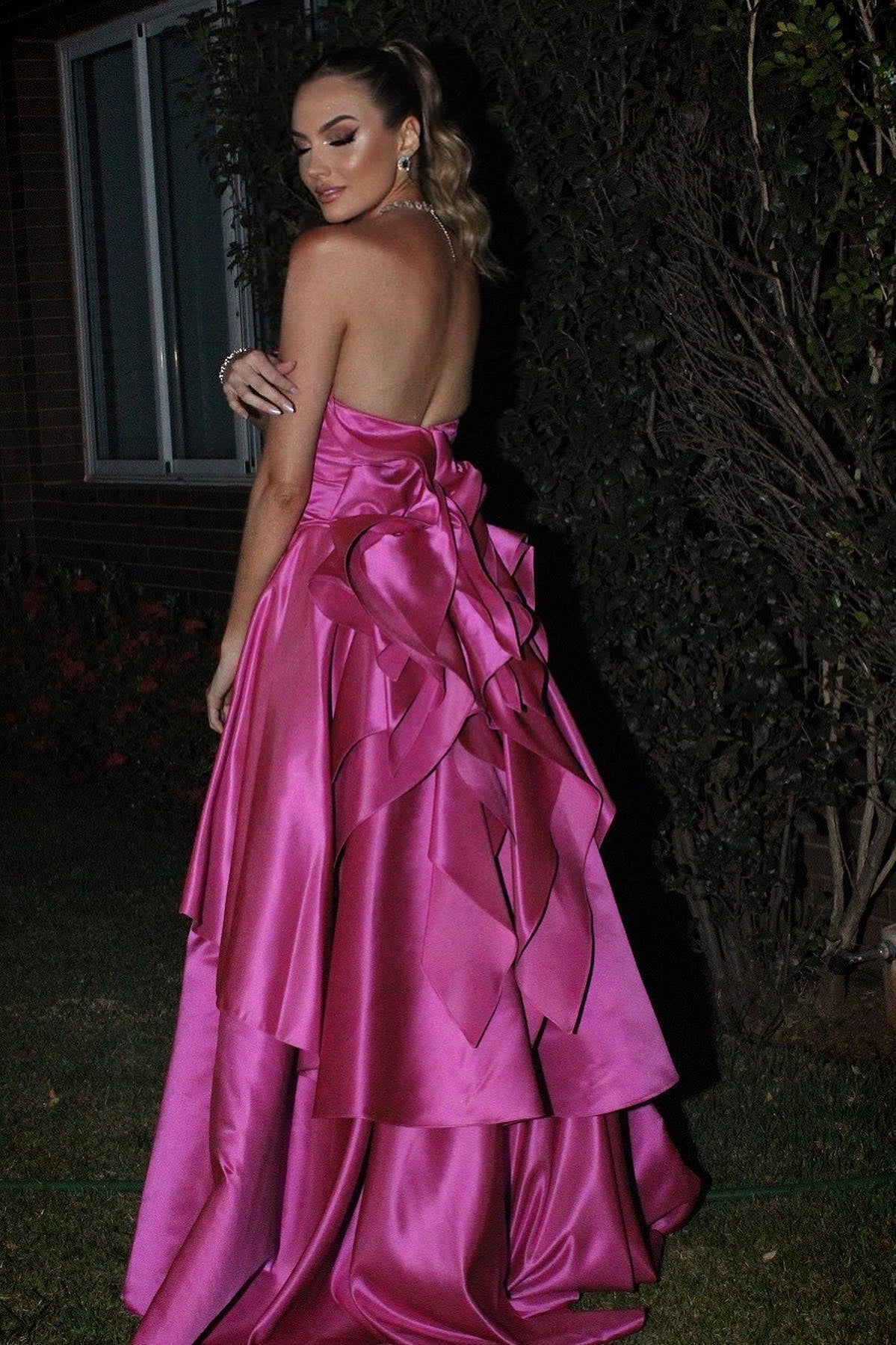 Stylish A Line Sweetheart Pink Long Party Dress with Ruched