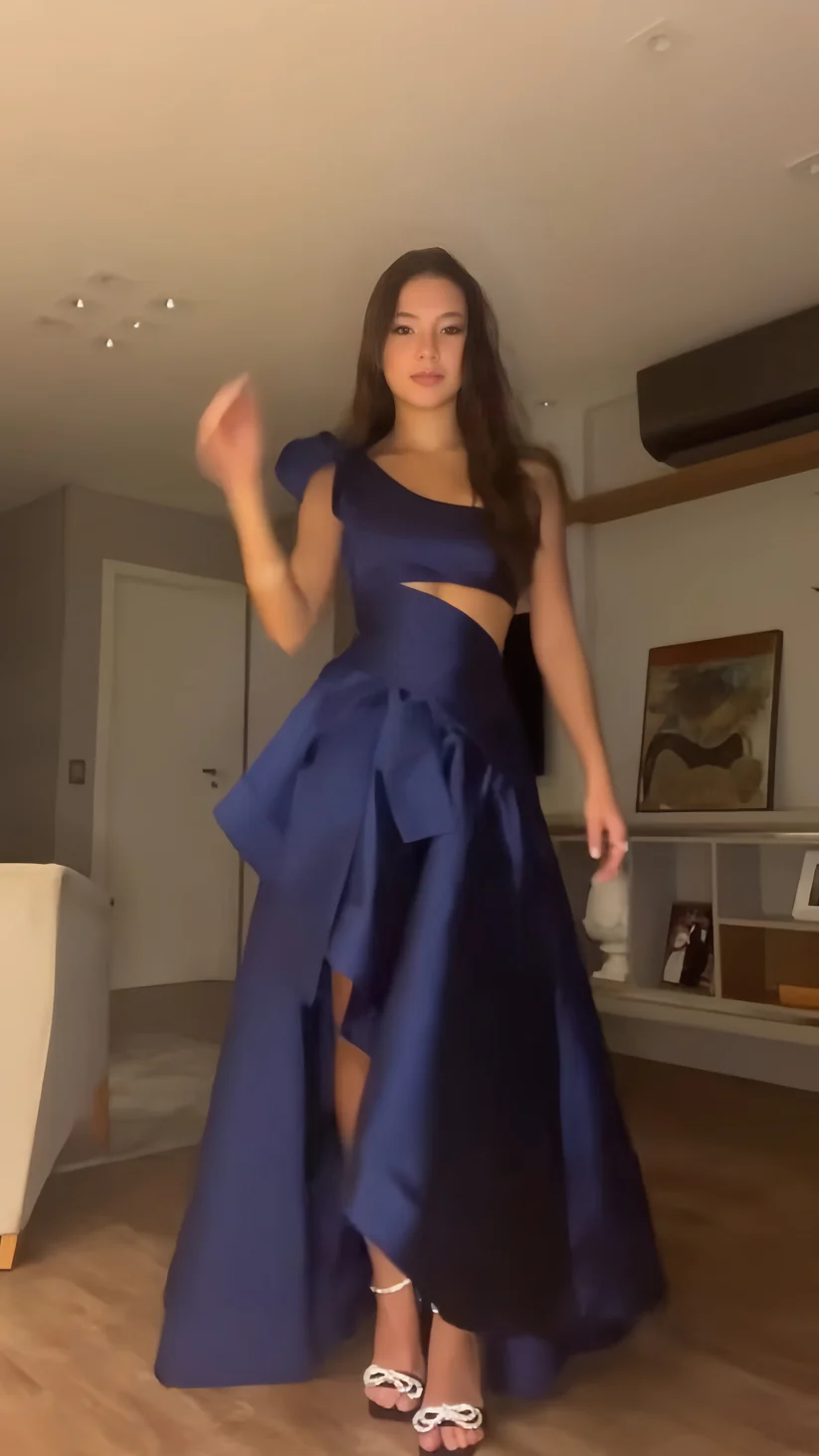 Royal Blue Irregular Sexy Prom Long Dress Graduation Prom Dress