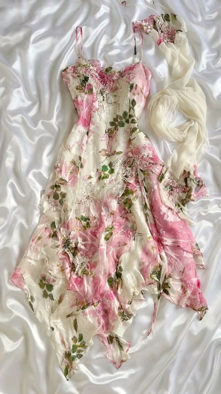 Beautiful Straps Chiffon Print Floral Evening Dress Formal Party Prom Dress - FashionDia