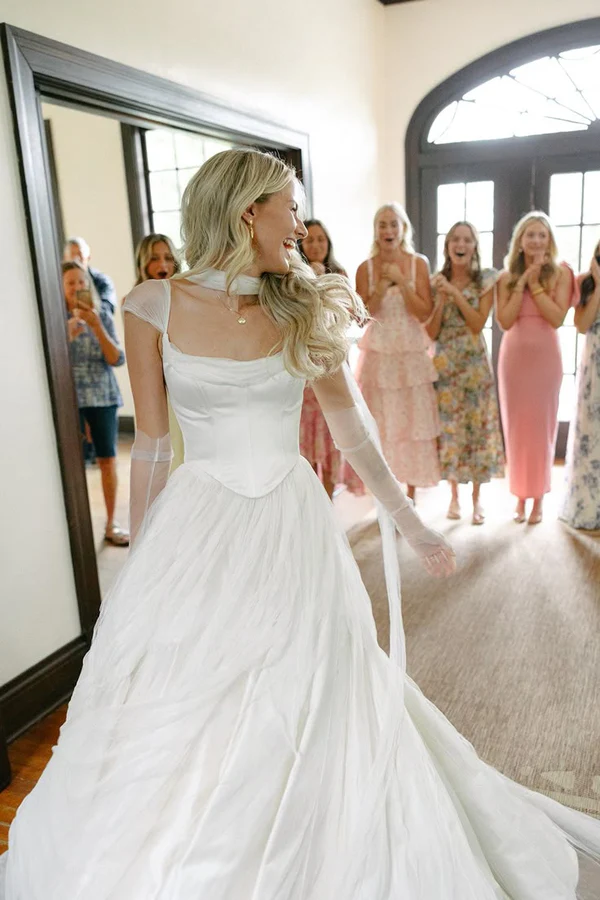 A-Line White Wedding Dress Elegant Bridal Dress