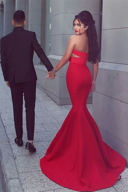 Scarlet Strapless Open Back Sweetheart Mermaid Long Evening Gown - View 2 | VelvetHem