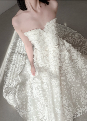 Sweetheart Neck Flower Lace Wedding Dress Elegant Wedding Gowns