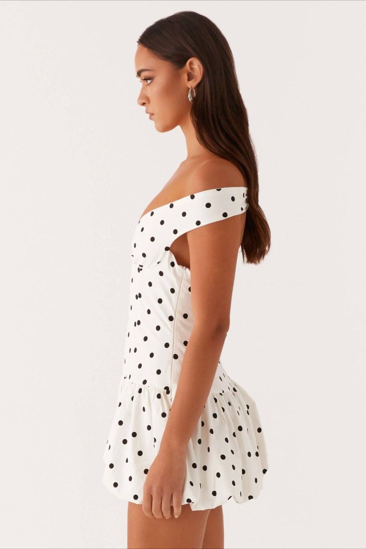 Off-Shoulder Peplum Mini Dress - View 3 | VelvetHem