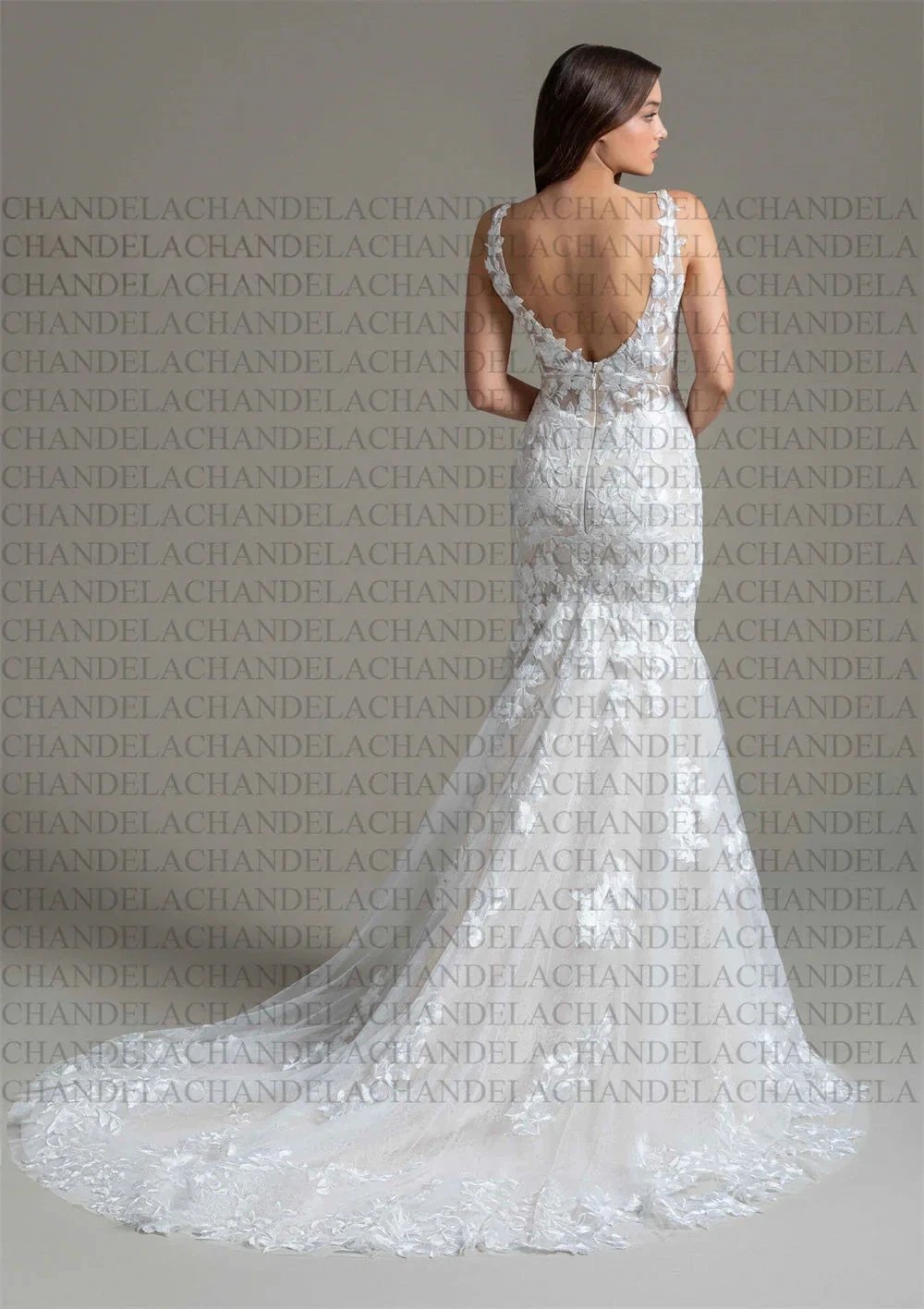 Charming Trumpet Wedding Dresses Sleeveless Scoop Pleat Appliques Bridal Gown Vestido De Casamento Customised For Women (ZD13421)