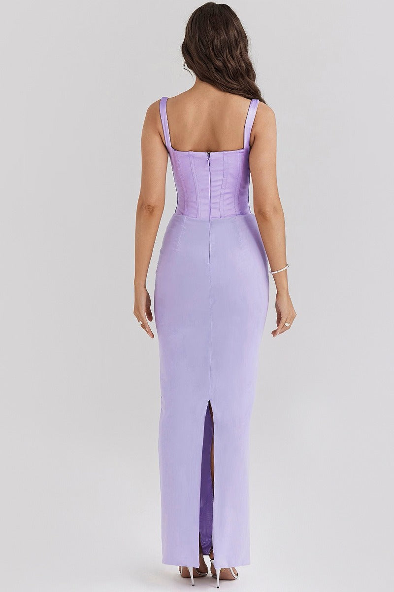 Spaghetti Strap Slit Party Dress - View 4 | VelvetHem